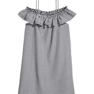 H&M Checkered Off the Shoulder Dress